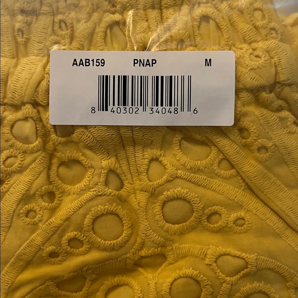 NWT Andie Swim THE SUASI CROP PANT Medium PINEAPPLE YELLOW Vacation EYELET - Picture 5 of 7